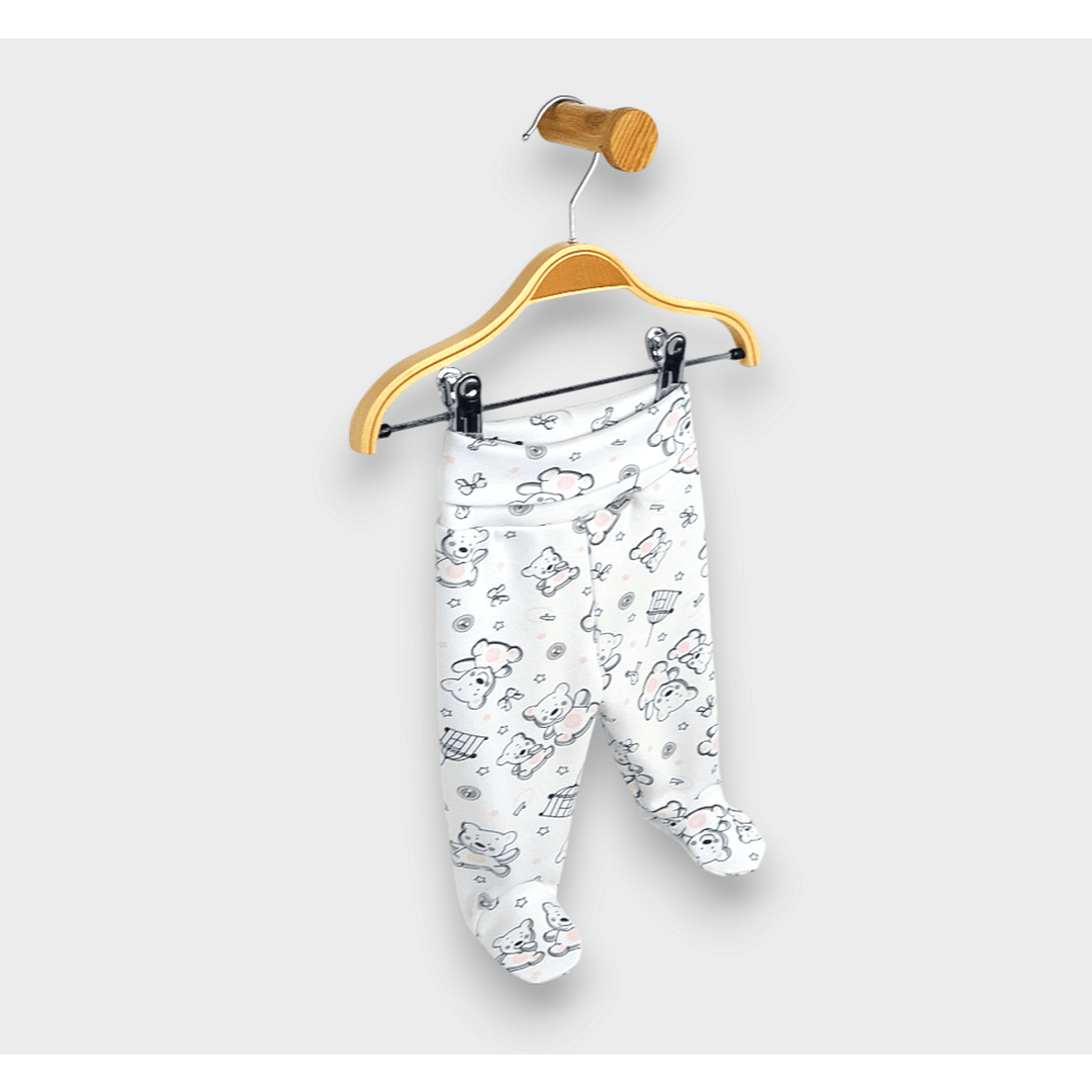 Rainy Pantaloni de bebe cu bentiță întoarsă 48 - 68cm. Ursuleț roz
