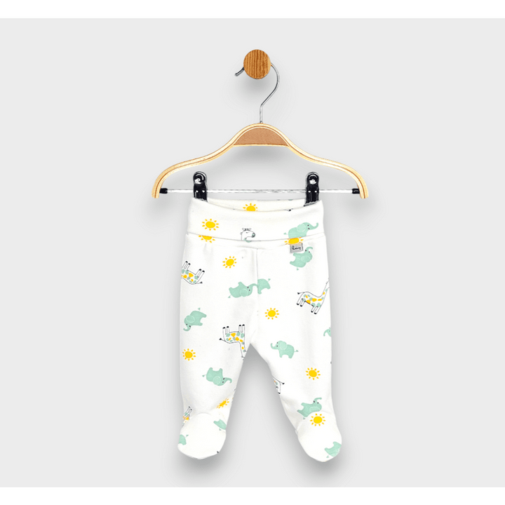 Rainy Pantalonași cu botoșei pentru bebeluși cu talie pliabilă 48 - 68 cm. Girafă și elefă