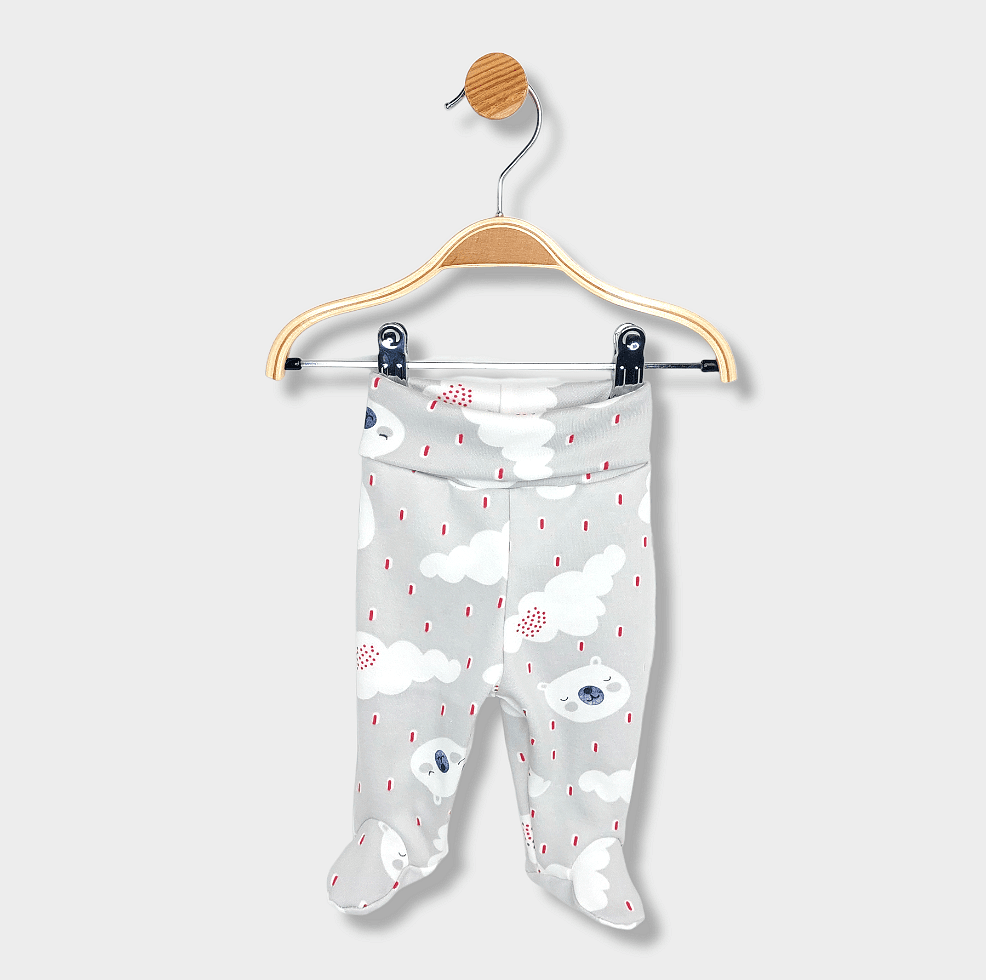 Rainy Pantaloni bebeluși cu talie întoarsă 56 - 68 cm. Ursuleț și ploaie