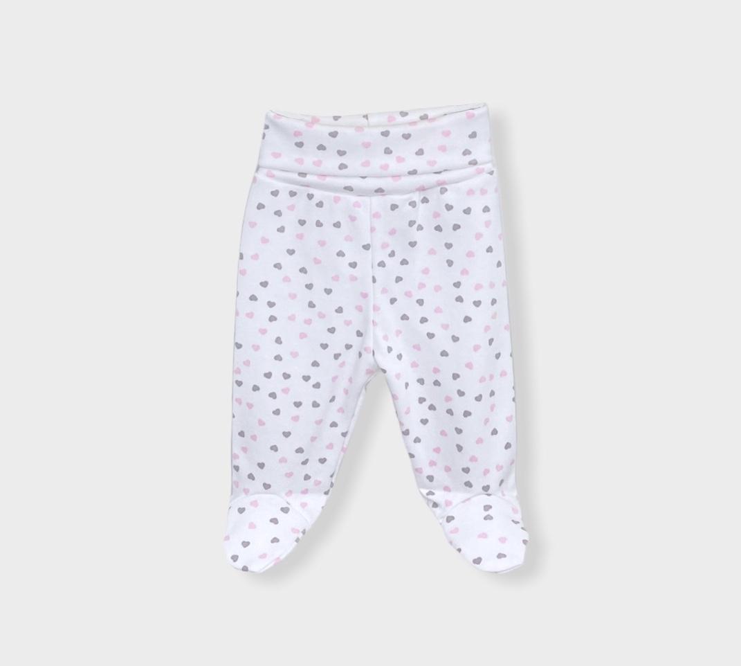 Rainy Pantalonași cu botoșei pentru bebeluși cu talie pliabilă 48-68 cm „Inimioare”