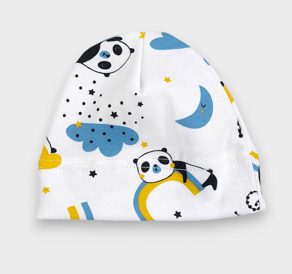 Rainy Căciulă pentru bebeluși 56 cm. Panda cu curcubeu