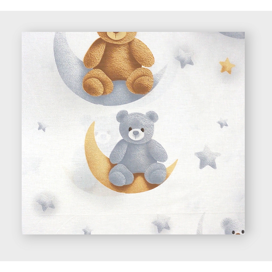 Rainy Cearșaf de bebe cu elastic 60x120 cm. Ursuleți gri și bej