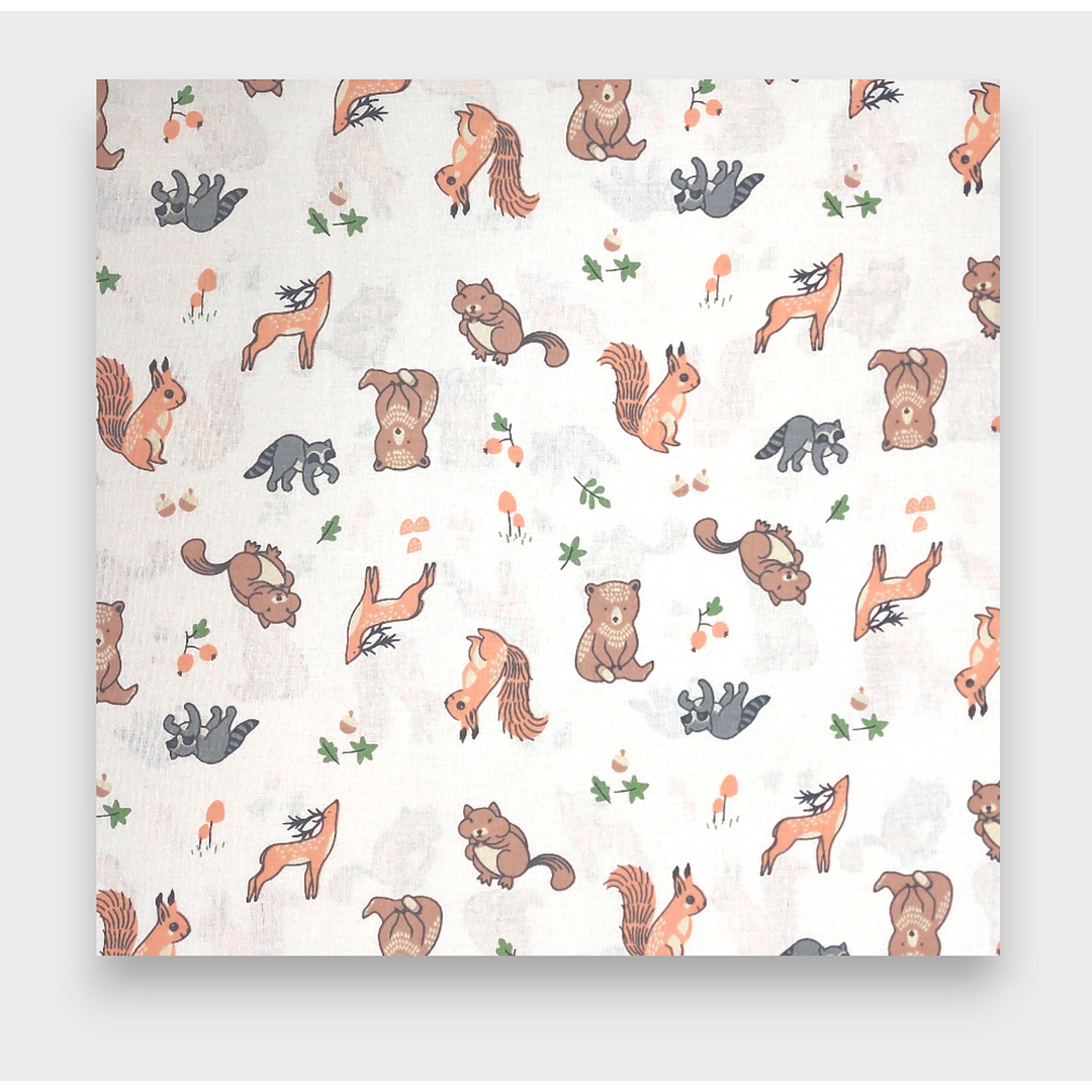 Rainy Cearșaf pentru bebeluși cu elastic 65x110 cm. Animăluțe din pădure