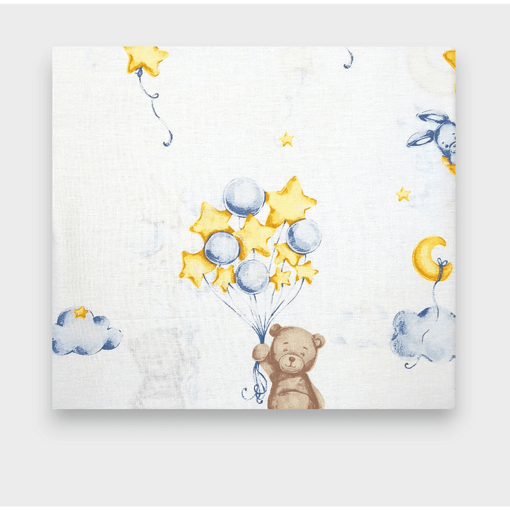 Rainy Cearșaf cu elastic pentru cărucior, 55/95 cm. Ursuleț maro pe norișor