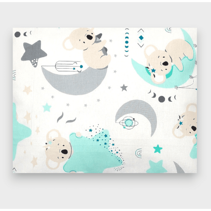 Rainy Cearșaf pentru cărucior de bebeluș cu elastic 55/95 cm. Koala pe lună rezeda
