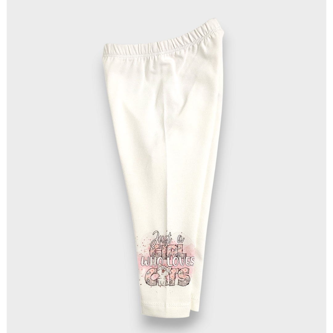 Rainy Colanți lungi pentru bebeluși Cats 62-92 cm. ecru