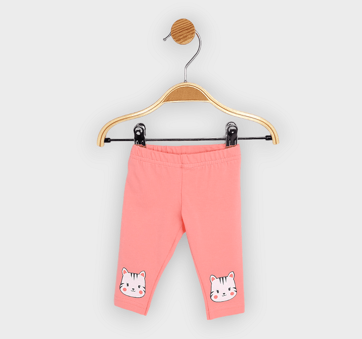 Rainy Colanți lungi pentru bebeluși Cute Cat 62-86 cm, coral