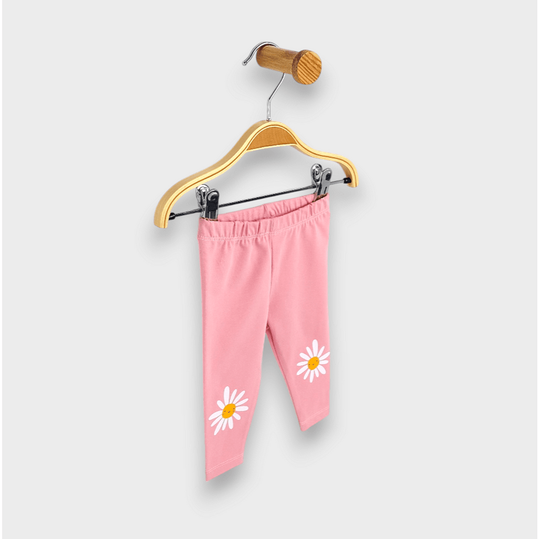 Rainy Colanți lungi pentru bebeluși cu margarete 62-92 cm, culoare pudră