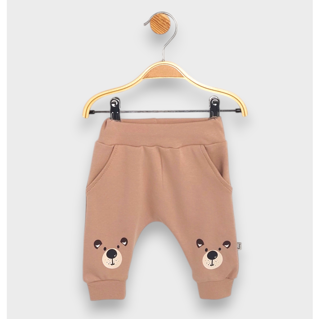 Rainy Pantaloni lungi pentru bebeluși Bear 62-92 cm, culoare migdal