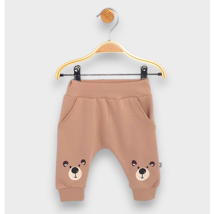 Rainy Pantaloni lungi pentru bebeluși Bear 62-92 cm, culoare migdal