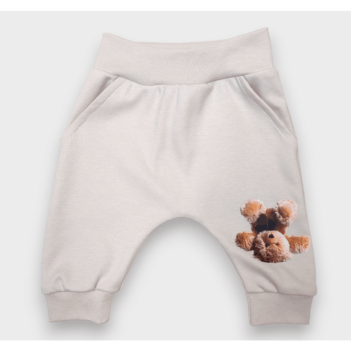 Rainy Pantaloni lungi pentru bebeluși Ursuleț de pluș 62-92 cm. ecru delicat