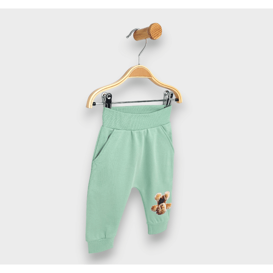 Rainy Pantaloni lungi pentru bebeluși Ursuleț de pluș 62-92 cm, verde pastel
