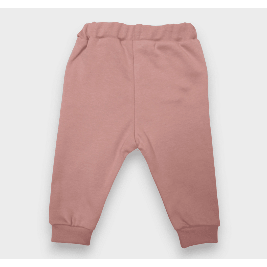 Rainy Pantaloni lungi pentru bebeluși cu buzunar și fundiță 62-92 cm. roz prăfuit