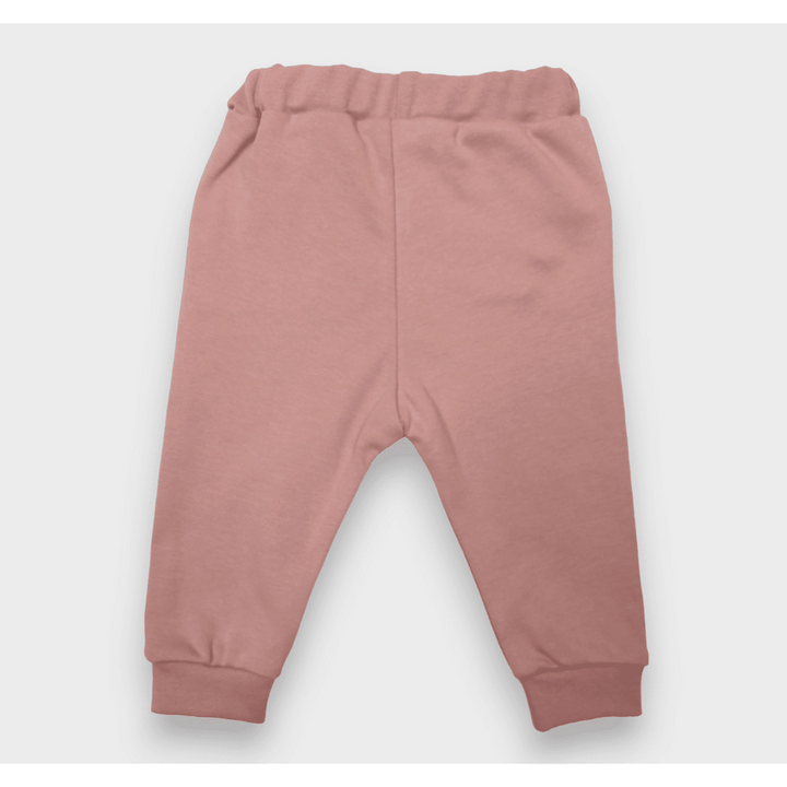 Rainy Pantaloni lungi pentru bebeluși cu buzunar și fundiță 62-92 cm. roz prăfuit