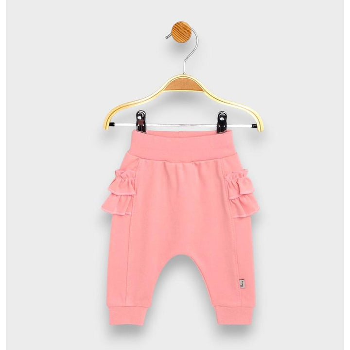 Rainy Pantaloni lungi pentru bebeluși cu volănașe 62-92 cm. pudră