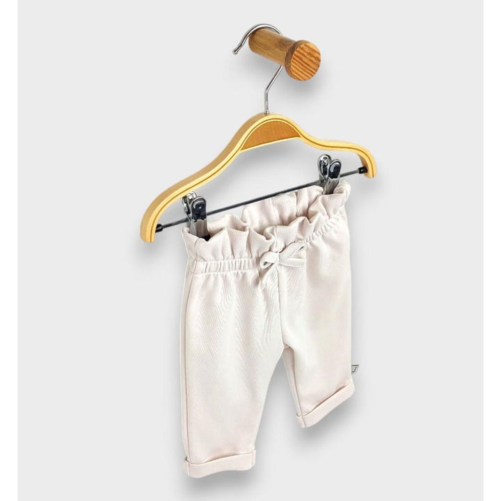 Rainy Pantaloni lungi pentru bebeluși cu talie înaltă 62-92 cm. ecru delicat