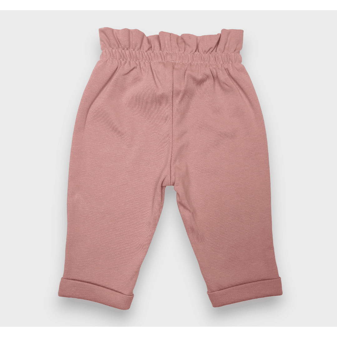Pantaloni lungi pentru bebeluși Rainy cu talie înaltă, 62-92 cm, culoare roz prăfuit