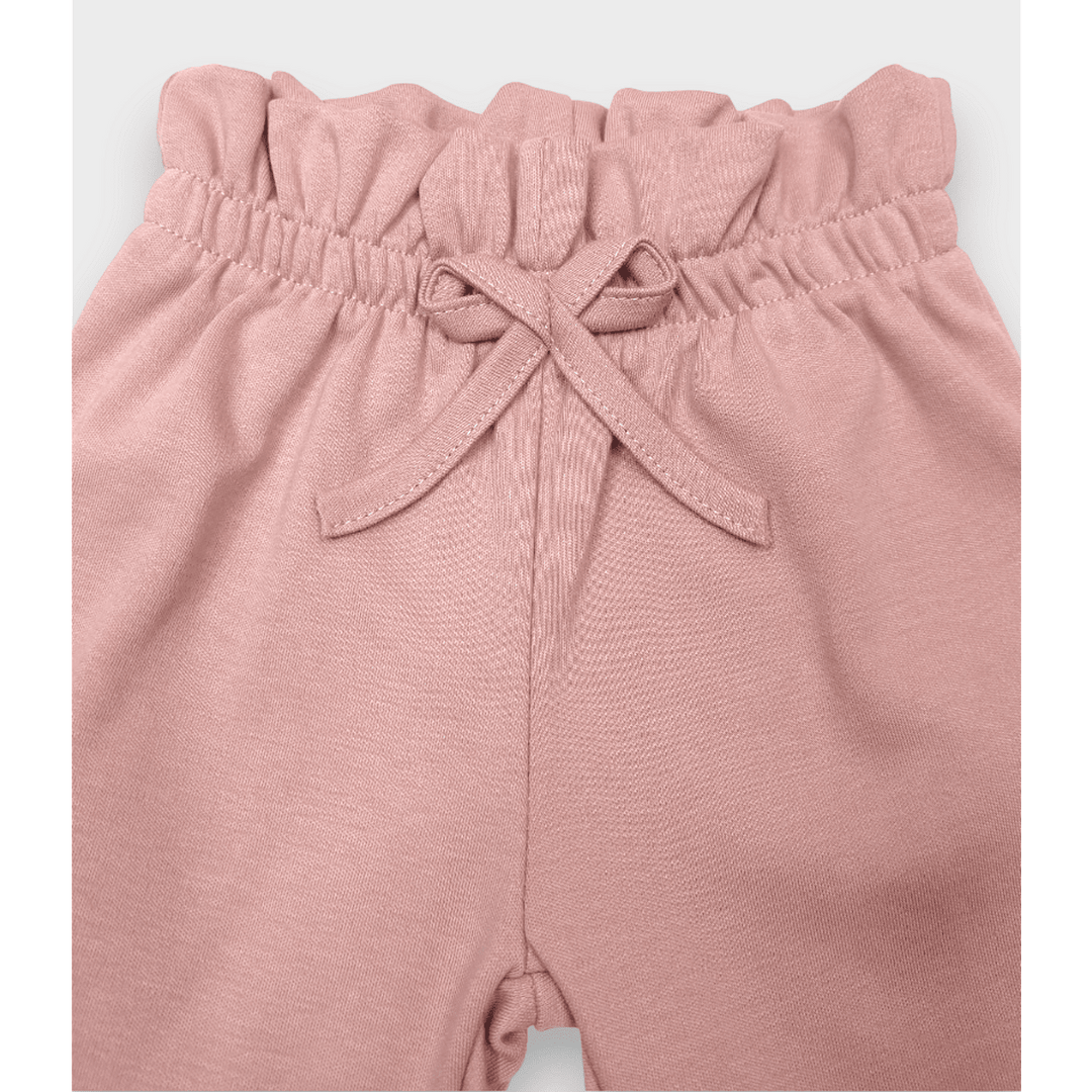 Pantaloni lungi pentru bebeluși Rainy cu talie înaltă, 62-92 cm, culoare roz prăfuit