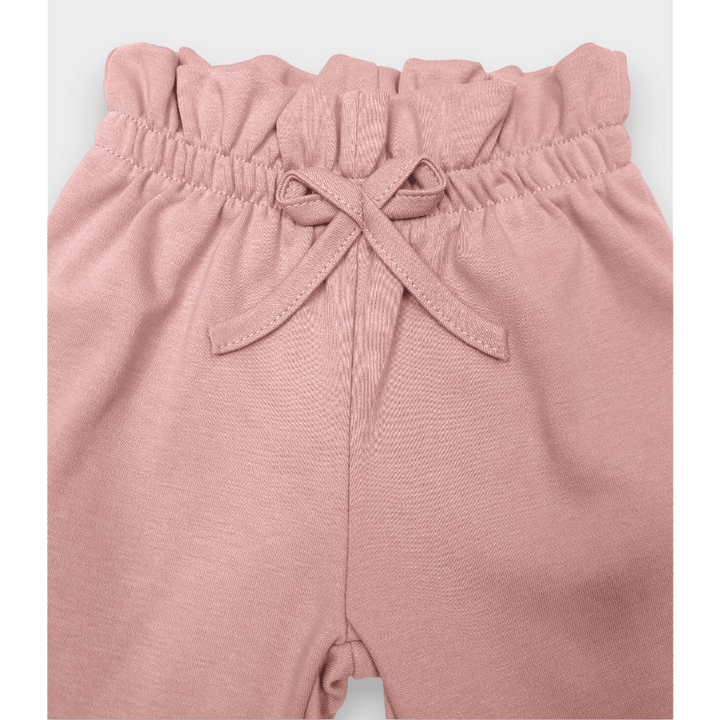 Pantaloni lungi pentru bebeluși Rainy cu talie înaltă, 62-92 cm, culoare roz prăfuit