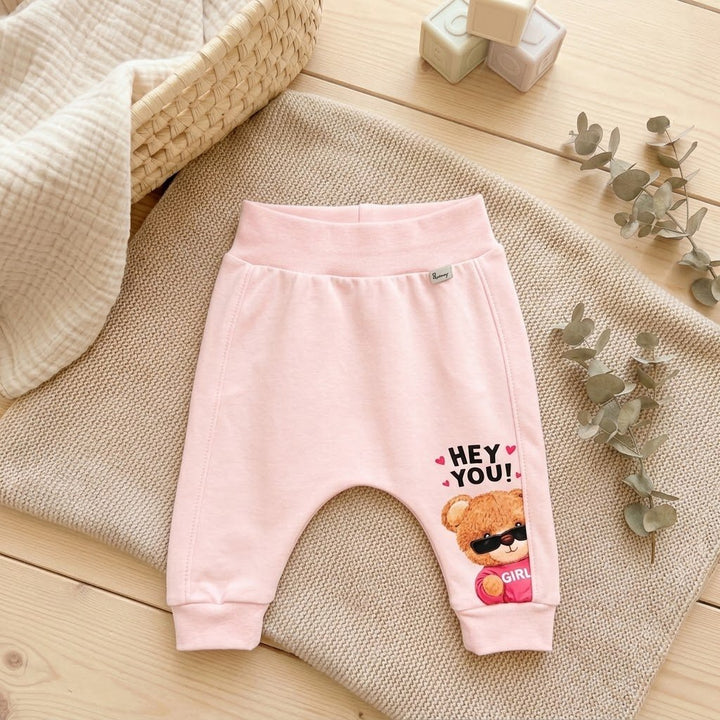 Rainy Pantaloni lungi pentru bebeluși Hey you 62-92 cm. roz
