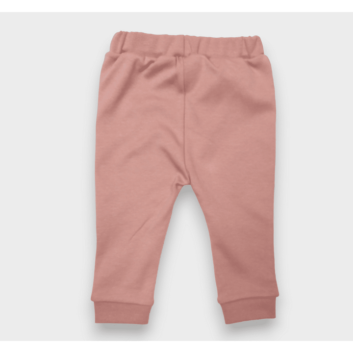 Rainy Pantaloni lungi pentru bebeluși „Iepuraș cu inimioare”, 62–92 cm, culoare roz prăfuit