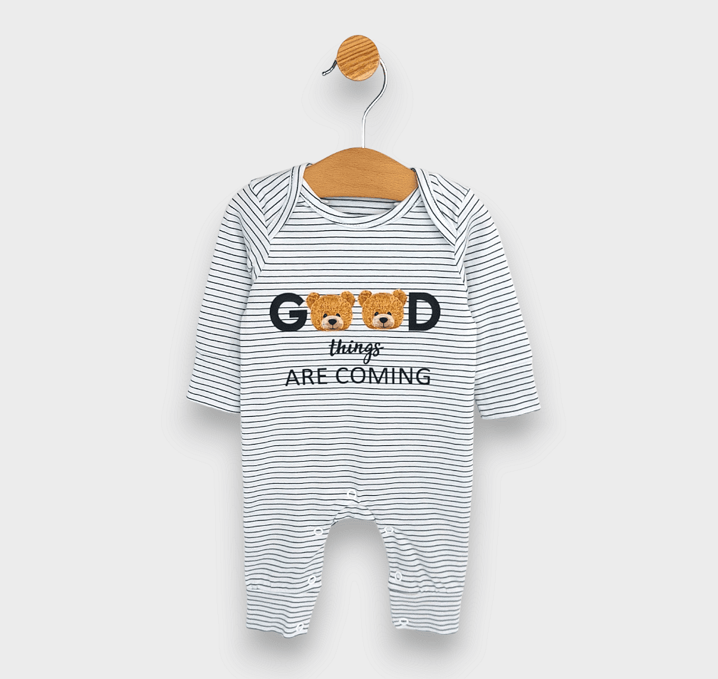 Salopetă pentru bebeluși Rainy Good Bear 56 - 86 cm, cu dungi