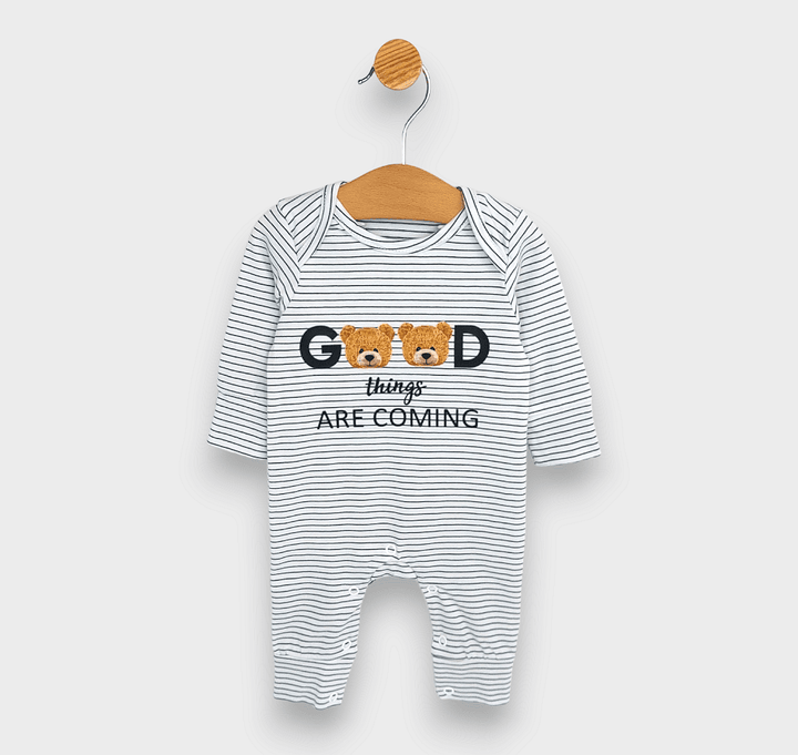 Salopetă pentru bebeluși Rainy Good Bear 56 - 86 cm, cu dungi