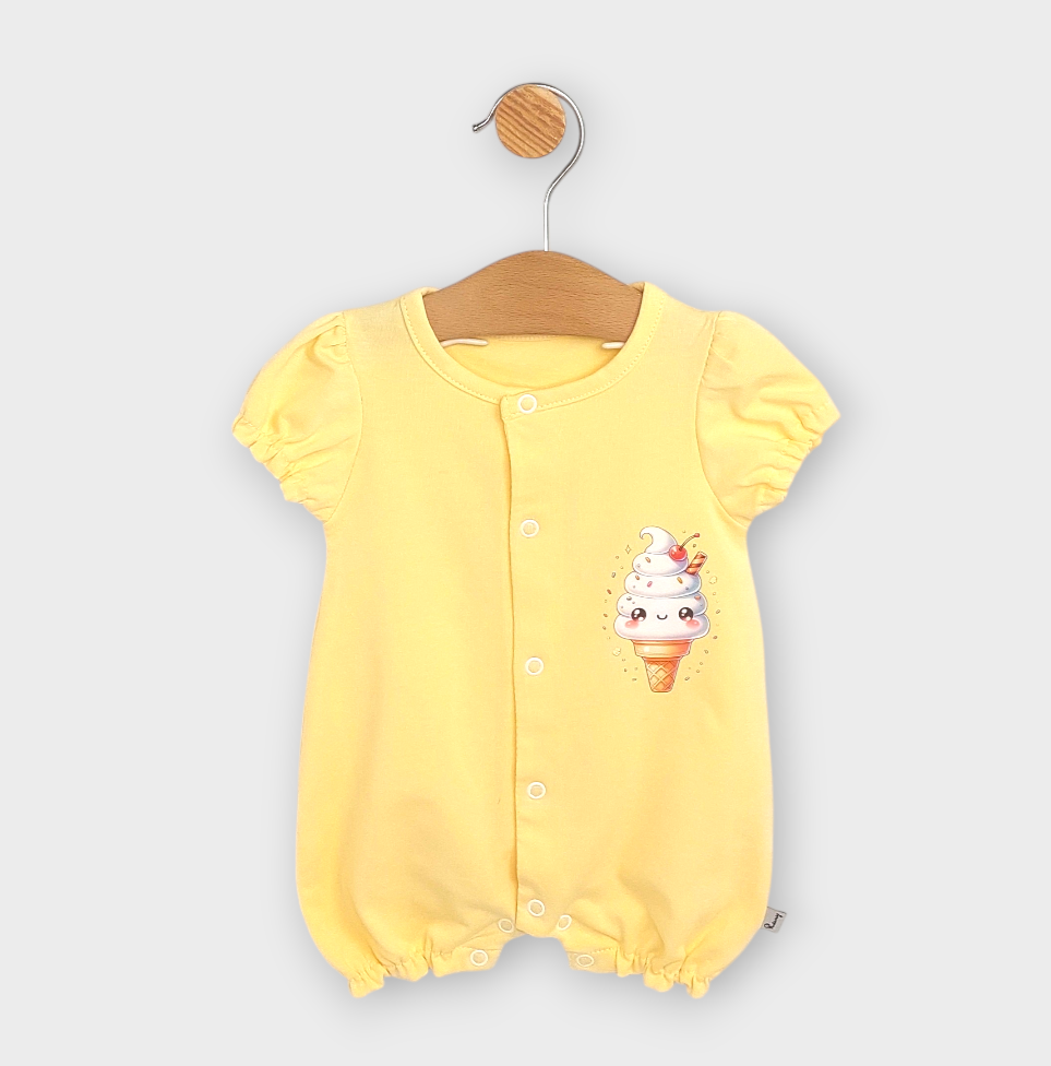 Rainy Salopetă pentru bebeluși Cute ice cream cu mânecă scurtă 56-80cm. nisipiu