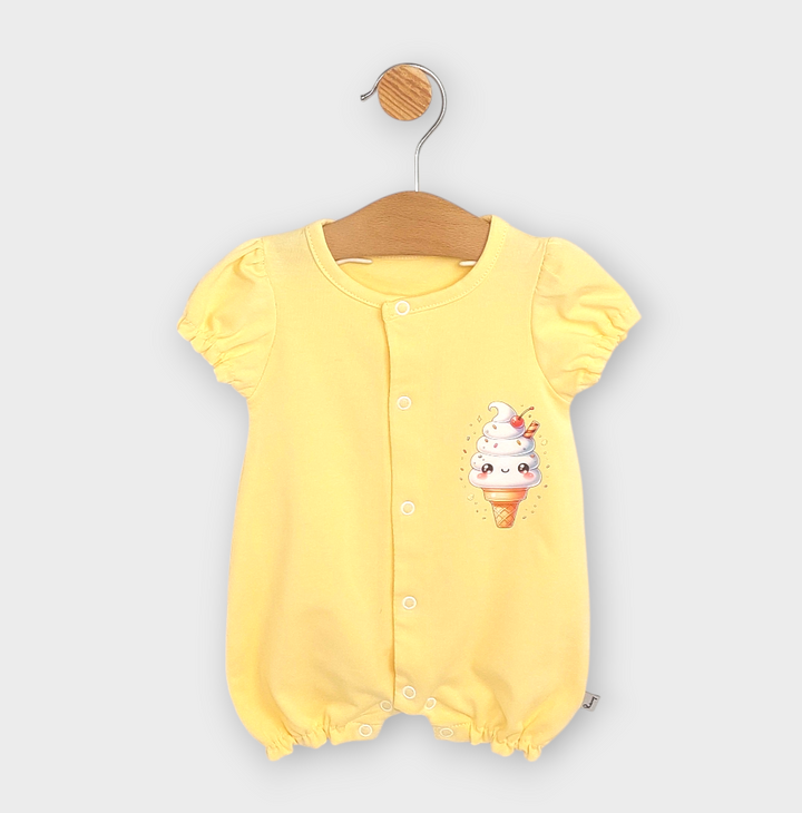 Rainy Salopetă pentru bebeluși Cute ice cream cu mânecă scurtă 56-80cm. nisipiu