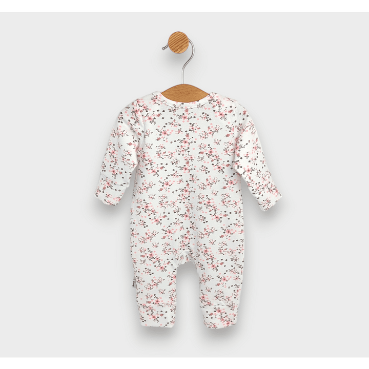 Salopetă pentru bebeluși Rainy cu flori și mâneci lungi, 56-86 cm.