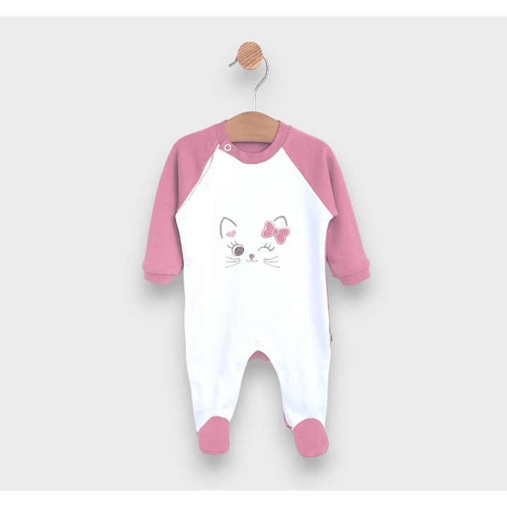 Salopetă pentru bebeluși Rainy Hello Cat cu mânecă lungă 48-62 cm.