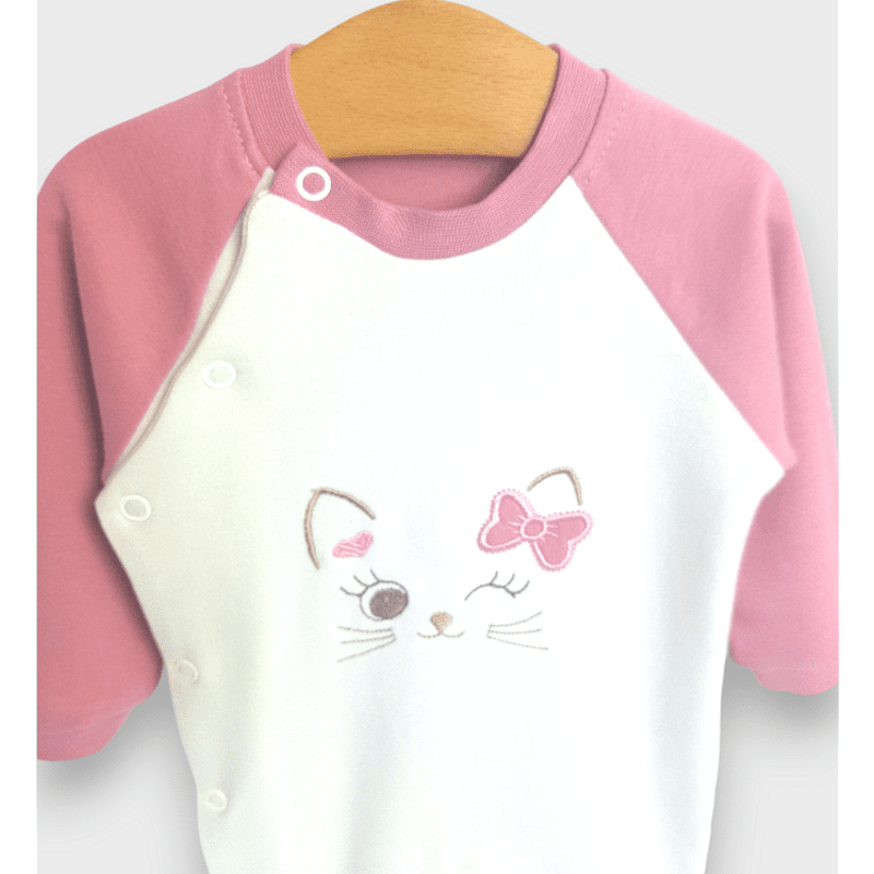 Salopetă pentru bebeluși Rainy Hello Cat cu mânecă lungă 48-62 cm.
