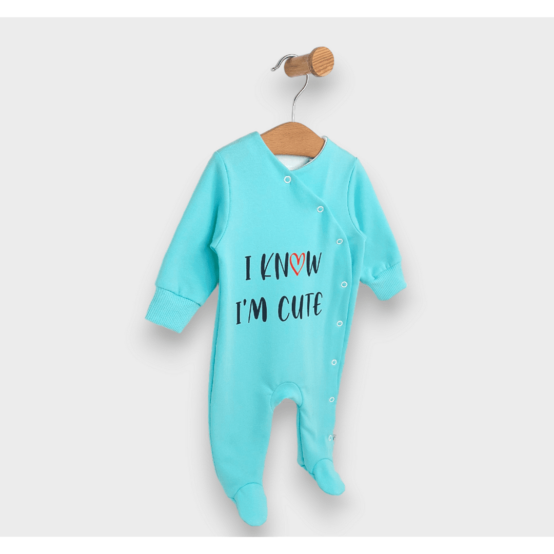 Salopetă pentru bebeluși Rainy „I'm cute”, 48–74 cm, albastru deschis