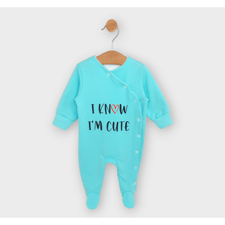 Salopetă pentru bebeluși Rainy „I'm cute”, 48–74 cm, albastru deschis