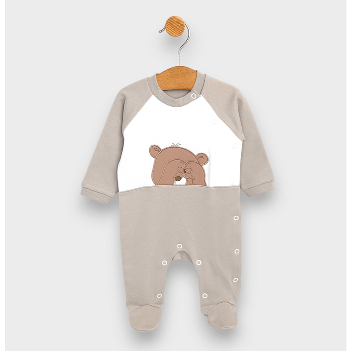 Salopetă pentru bebeluși Rainy Love Bear cu mânecă lungă 56-68 cm.