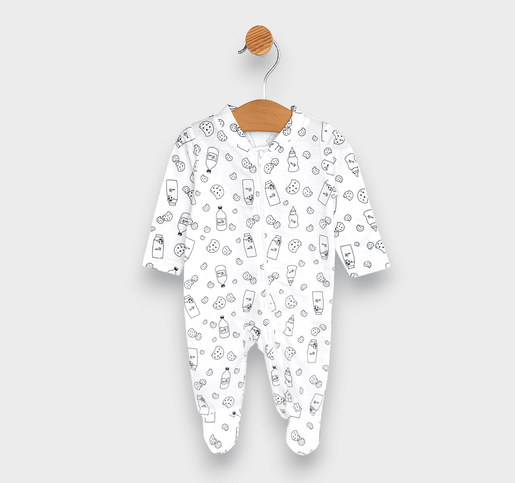 Rainy Salopetă bebeluși Milk cu fermoar 48 - 86 cm. ecru