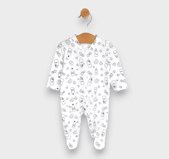Rainy Salopetă bebeluși Milk cu fermoar 48 - 86 cm. ecru
