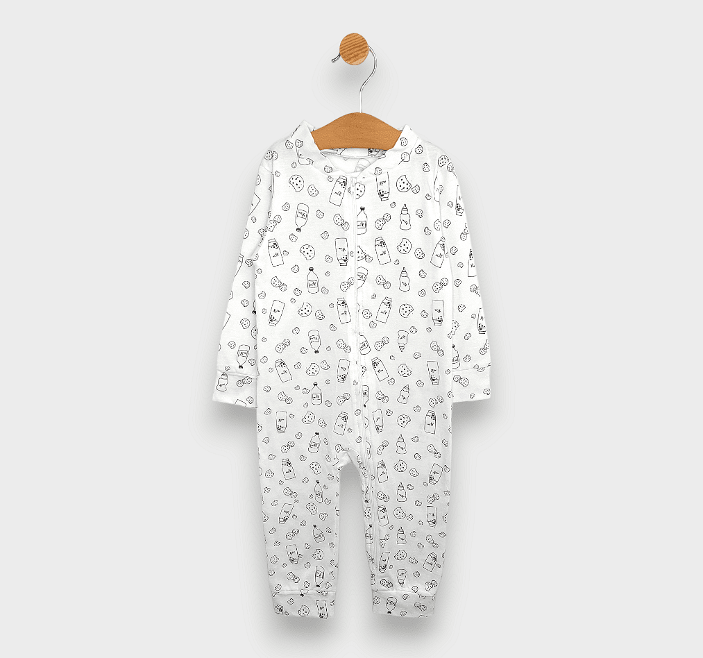 Rainy Salopetă bebeluși Milk cu fermoar 48 - 86 cm. ecru