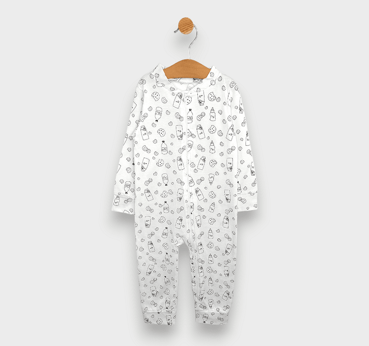 Rainy Salopetă bebeluși Milk cu fermoar 48 - 86 cm. ecru