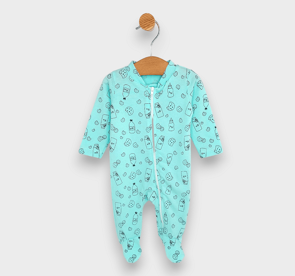 Rainy Salopetă pentru bebeluși Milk cu fermoar 48 - 86 cm. verde mentă