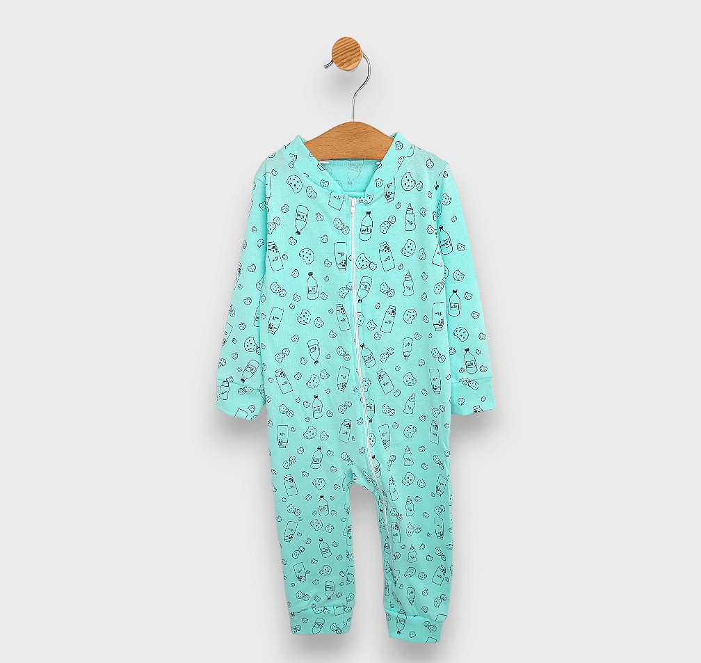 Rainy Salopetă pentru bebeluși Milk cu fermoar 48 - 86 cm. verde mentă