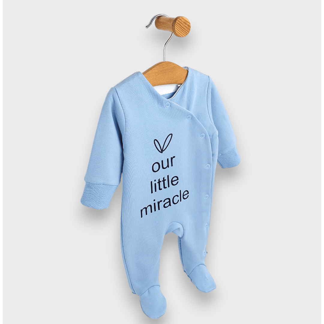 Salopetă pentru bebeluși Rainy „Our little miracle”, 56–80 cm, albastră