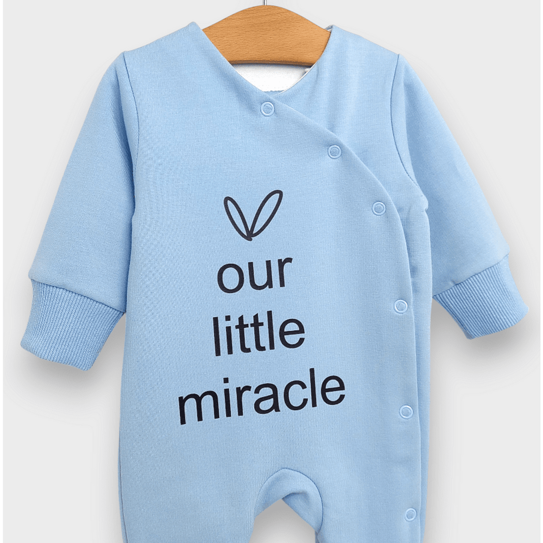 Salopetă pentru bebeluși Rainy „Our little miracle”, 56–80 cm, albastră