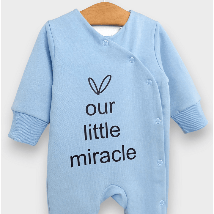 Salopetă pentru bebeluși Rainy „Our little miracle”, 56–80 cm, albastră