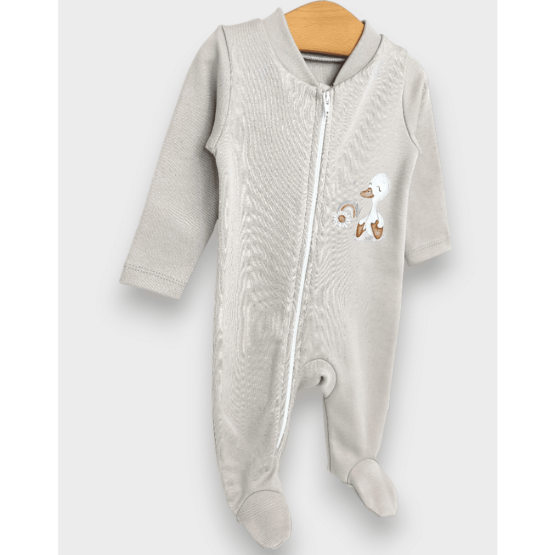 Salopetă pentru bebeluși Rainy „Rață cu floare” cu fermoar, 48–74 cm.