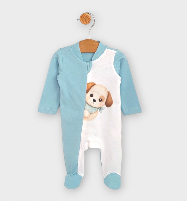 Rainy Salopetă pentru bebeluși cu bandană Hello little one cu mânecă lungă 56-68 cm. bleu