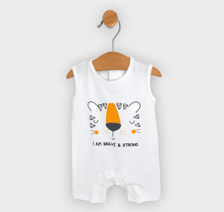 Salopetă pentru bebeluși Rainy „I am Strong” 56-74 cm, alb