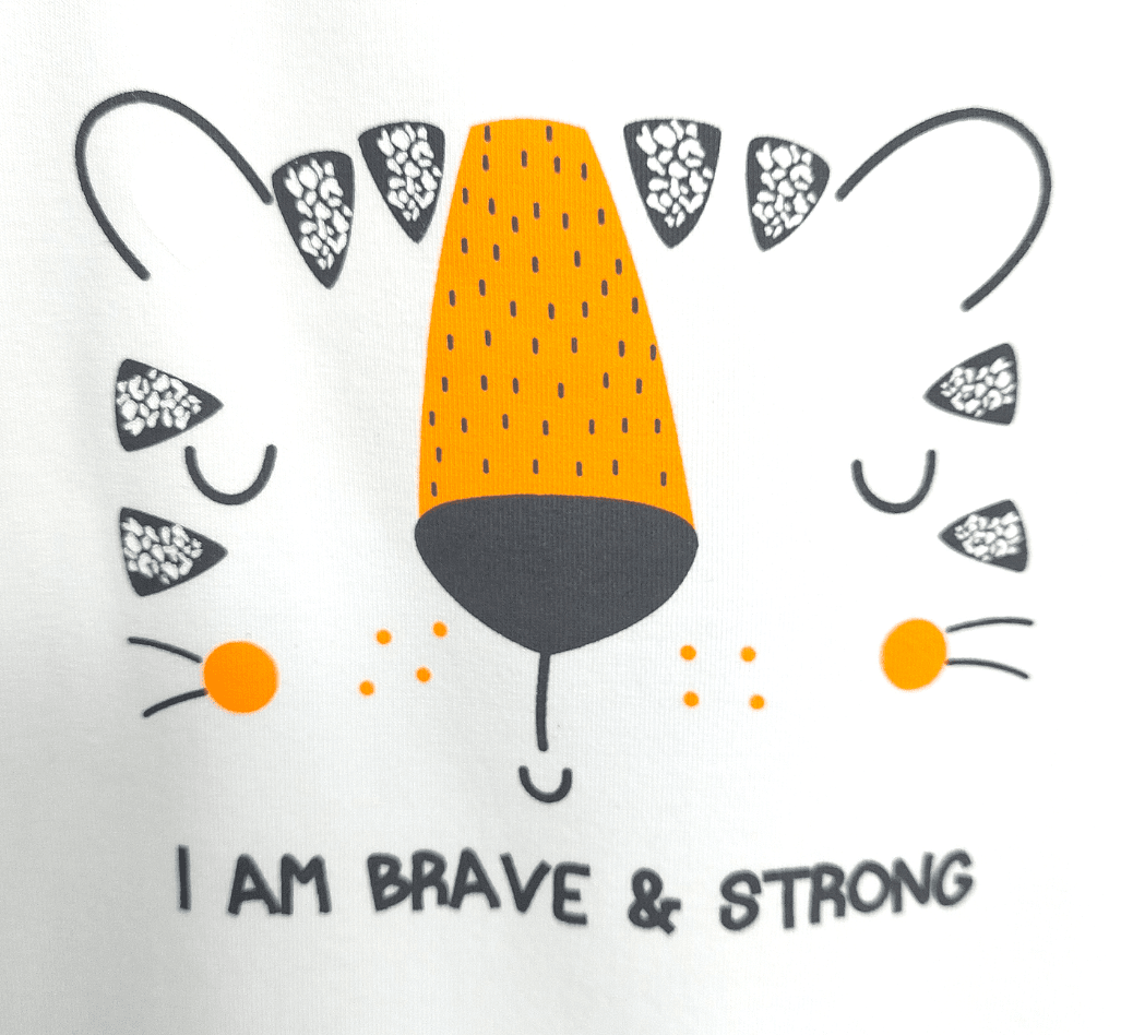 Salopetă pentru bebeluși Rainy „I am Strong” 56-74 cm, alb
