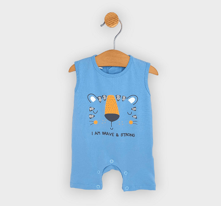 Salopetă pentru bebeluși Rainy „I am Strong” 56-74 cm, albastră