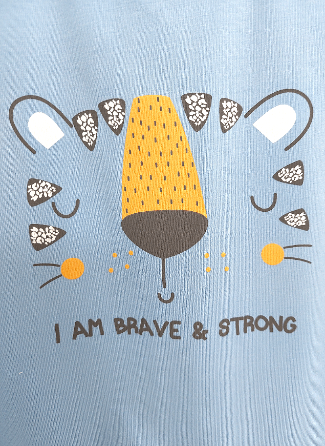 Salopetă pentru bebeluși Rainy „I am Strong” 56-74 cm, albastră